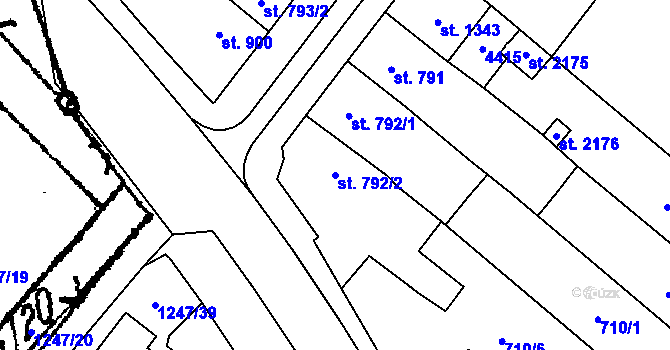 Parcela st. 792/2 v KÚ Lanžhot, Katastrální mapa