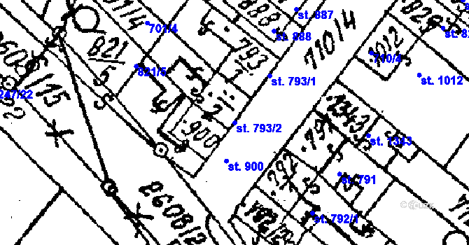Parcela st. 793/2 v KÚ Lanžhot, Katastrální mapa