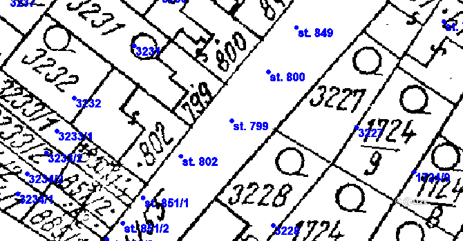 Parcela st. 799 v KÚ Lanžhot, Katastrální mapa