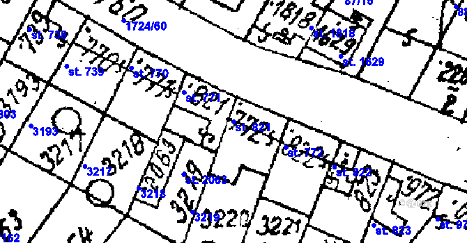 Parcela st. 821 v KÚ Lanžhot, Katastrální mapa