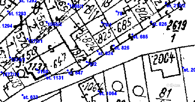 Parcela st. 824 v KÚ Lanžhot, Katastrální mapa