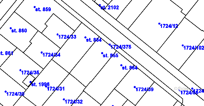 Parcela st. 855 v KÚ Lanžhot, Katastrální mapa
