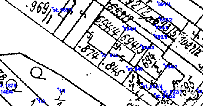 Parcela st. 874 v KÚ Lanžhot, Katastrální mapa