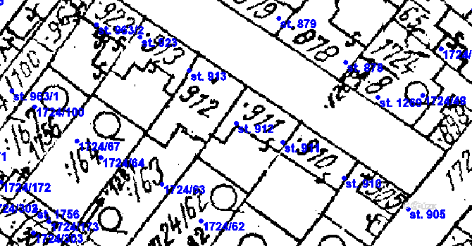 Parcela st. 912 v KÚ Lanžhot, Katastrální mapa