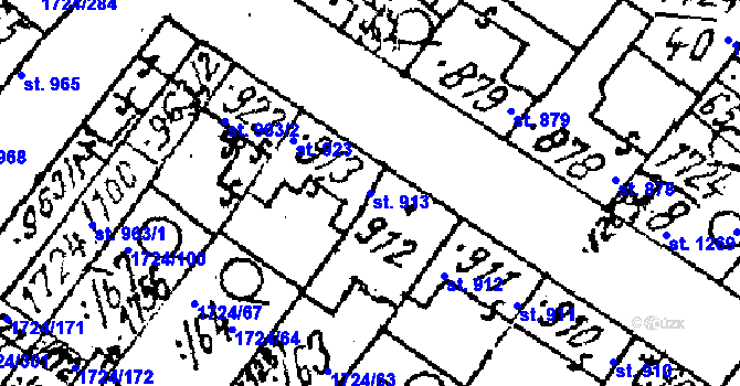 Parcela st. 913 v KÚ Lanžhot, Katastrální mapa