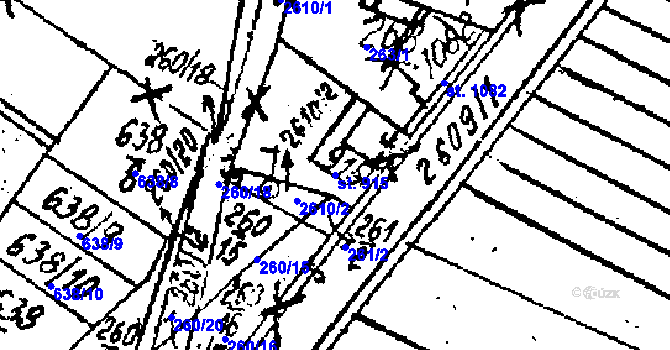 Parcela st. 915 v KÚ Lanžhot, Katastrální mapa