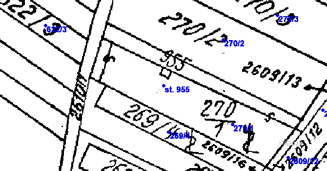 Parcela st. 955 v KÚ Lanžhot, Katastrální mapa