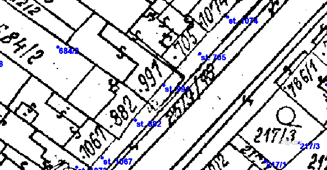 Parcela st. 991 v KÚ Lanžhot, Katastrální mapa