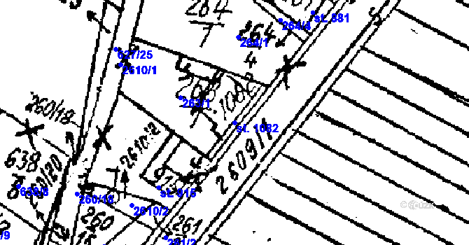 Parcela st. 1082 v KÚ Lanžhot, Katastrální mapa
