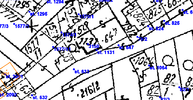 Parcela st. 1131 v KÚ Lanžhot, Katastrální mapa