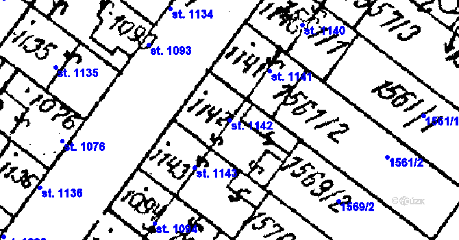 Parcela st. 1142 v KÚ Lanžhot, Katastrální mapa