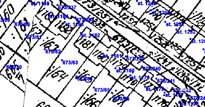 Parcela st. 1181 v KÚ Lanžhot, Katastrální mapa