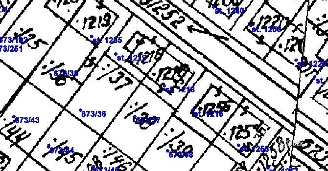 Parcela st. 1218 v KÚ Lanžhot, Katastrální mapa