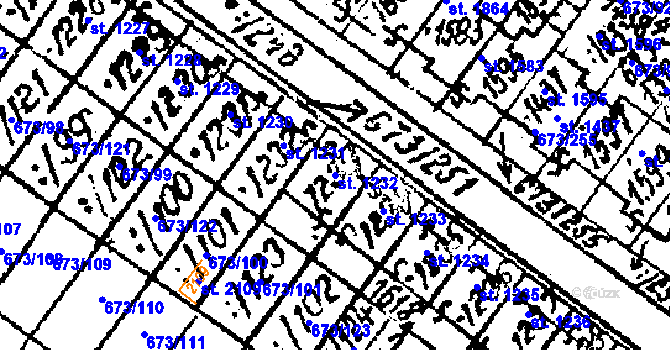 Parcela st. 1232 v KÚ Lanžhot, Katastrální mapa