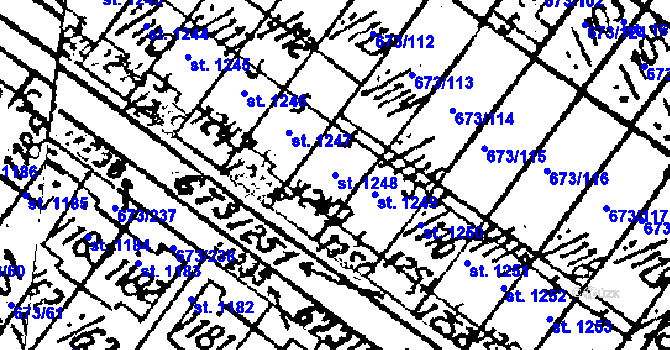 Parcela st. 1248 v KÚ Lanžhot, Katastrální mapa