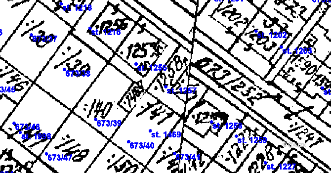 Parcela st. 1257 v KÚ Lanžhot, Katastrální mapa