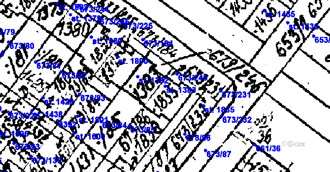 Parcela st. 1383 v KÚ Lanžhot, Katastrální mapa