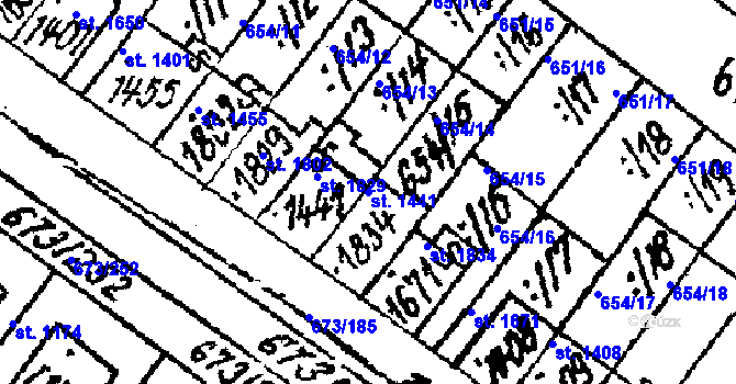 Parcela st. 1441 v KÚ Lanžhot, Katastrální mapa