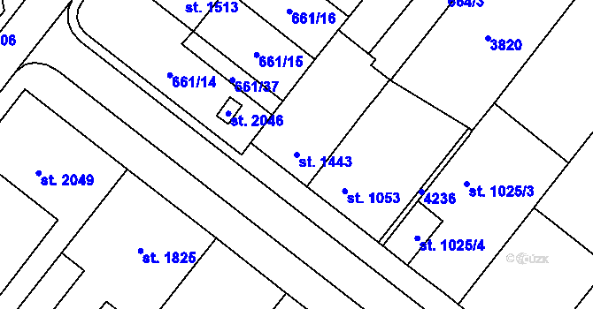 Parcela st. 1443 v KÚ Lanžhot, Katastrální mapa
