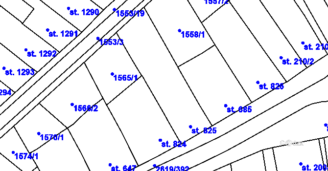 Parcela st. 79/1 v KÚ Lanžhot, Katastrální mapa