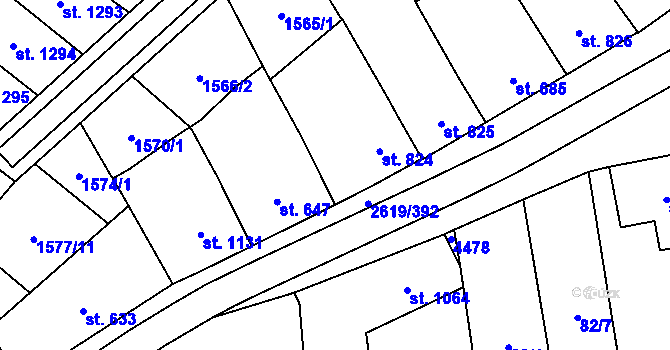 Parcela st. 79/2 v KÚ Lanžhot, Katastrální mapa