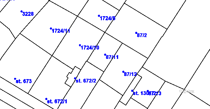 Parcela st. 87/11 v KÚ Lanžhot, Katastrální mapa