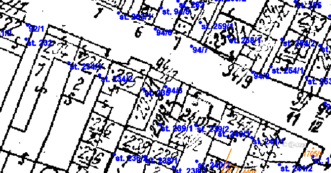 Parcela st. 94/3 v KÚ Lanžhot, Katastrální mapa