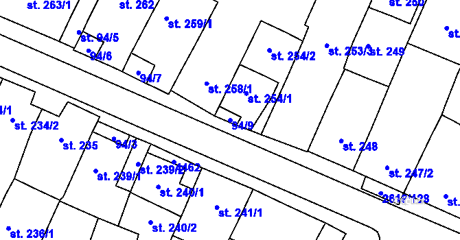 Parcela st. 94/9 v KÚ Lanžhot, Katastrální mapa