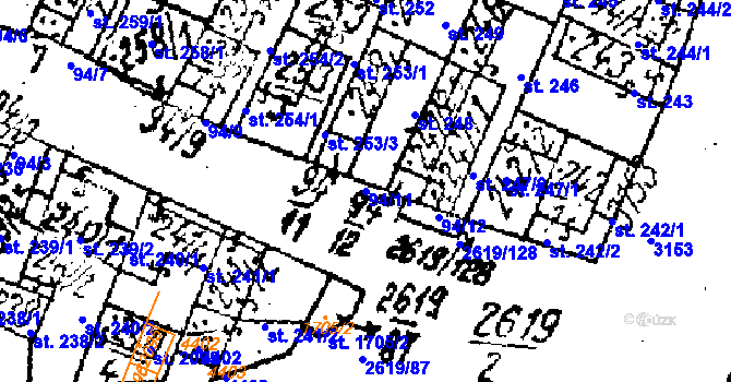 Parcela st. 94/11 v KÚ Lanžhot, Katastrální mapa