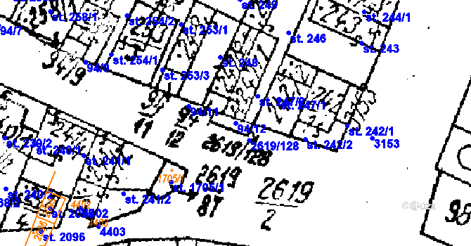 Parcela st. 94/12 v KÚ Lanžhot, Katastrální mapa