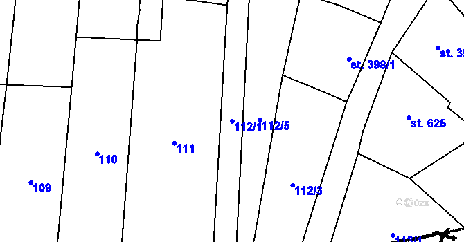 Parcela st. 112/1 v KÚ Lanžhot, Katastrální mapa