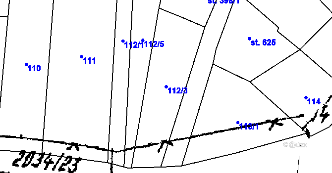 Parcela st. 112/3 v KÚ Lanžhot, Katastrální mapa