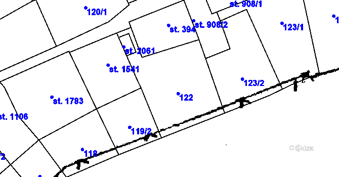 Parcela st. 119/1 v KÚ Lanžhot, Katastrální mapa