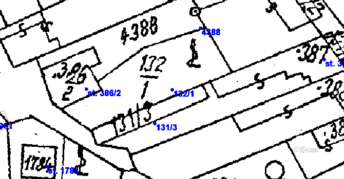 Parcela st. 132/1 v KÚ Lanžhot, Katastrální mapa