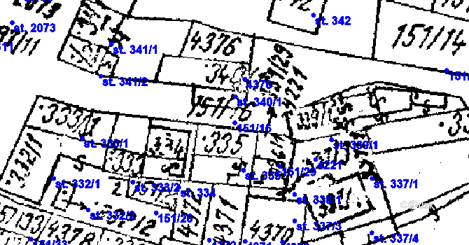 Parcela st. 151/16 v KÚ Lanžhot, Katastrální mapa