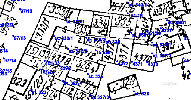 Parcela st. 151/26 v KÚ Lanžhot, Katastrální mapa
