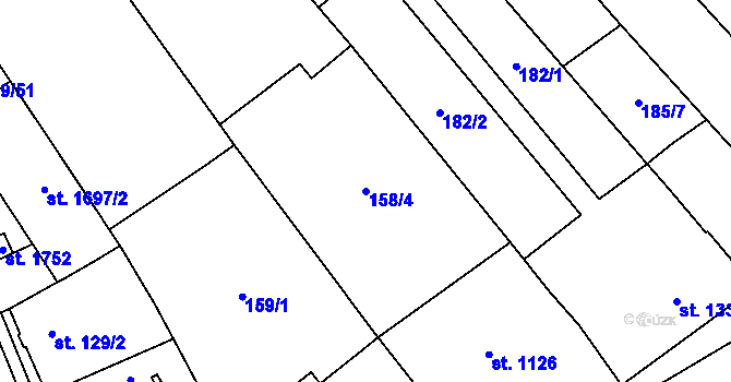 Parcela st. 158/4 v KÚ Lanžhot, Katastrální mapa