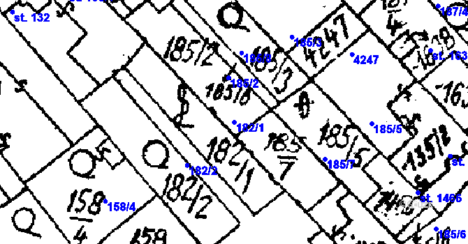 Parcela st. 182/1 v KÚ Lanžhot, Katastrální mapa
