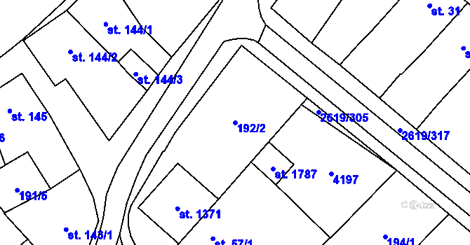 Parcela st. 192/2 v KÚ Lanžhot, Katastrální mapa