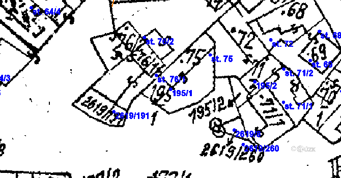 Parcela st. 195/1 v KÚ Lanžhot, Katastrální mapa