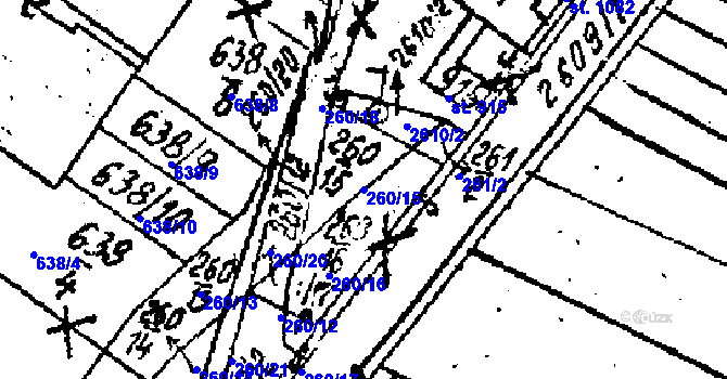 Parcela st. 260/15 v KÚ Lanžhot, Katastrální mapa