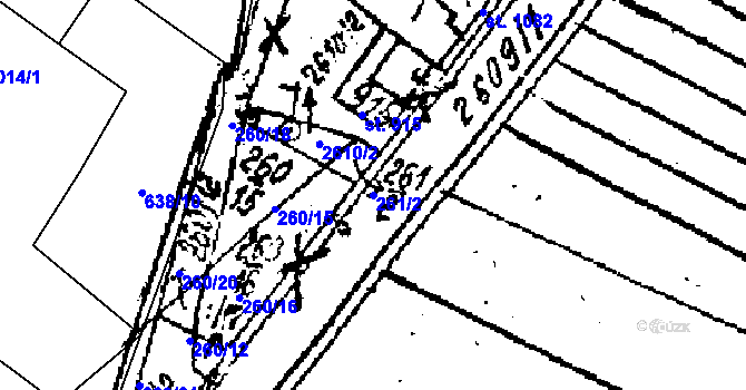 Parcela st. 261/2 v KÚ Lanžhot, Katastrální mapa