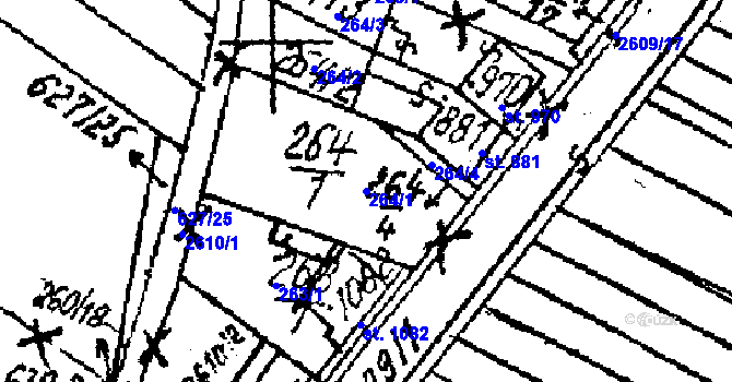 Parcela st. 264/1 v KÚ Lanžhot, Katastrální mapa