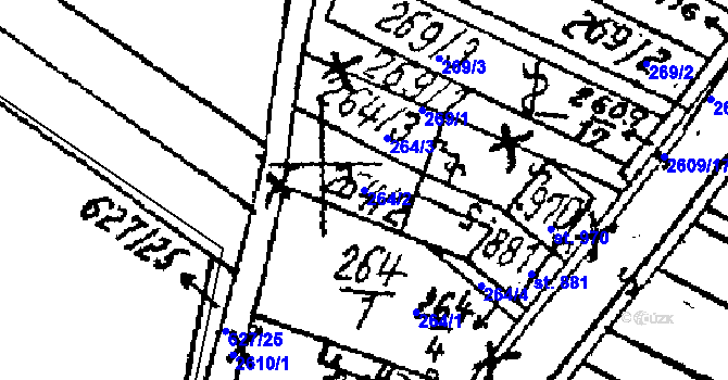Parcela st. 264/2 v KÚ Lanžhot, Katastrální mapa