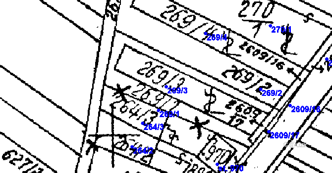 Parcela st. 269/3 v KÚ Lanžhot, Katastrální mapa
