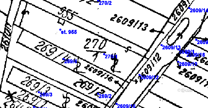 Parcela st. 270/1 v KÚ Lanžhot, Katastrální mapa