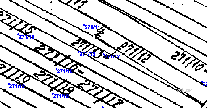 Parcela st. 271/12 v KÚ Lanžhot, Katastrální mapa