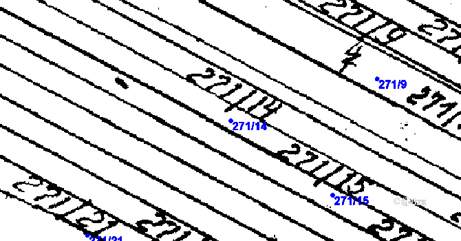 Parcela st. 271/14 v KÚ Lanžhot, Katastrální mapa