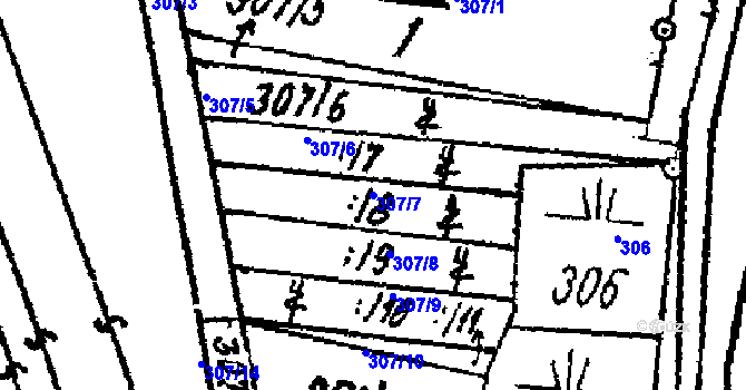 Parcela st. 307/7 v KÚ Lanžhot, Katastrální mapa