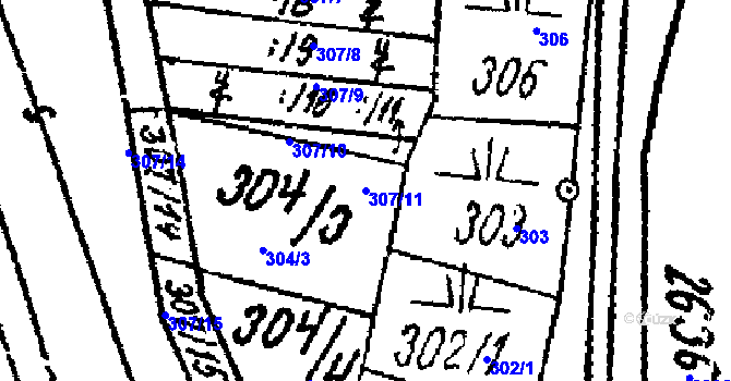 Parcela st. 307/11 v KÚ Lanžhot, Katastrální mapa